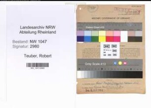 Entnazifizierung Robert Teuber , geb. 16.09.1899 (Zollsekretaer)