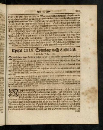 399-408, Epistel am IX. Sonntage nach Trinitatis