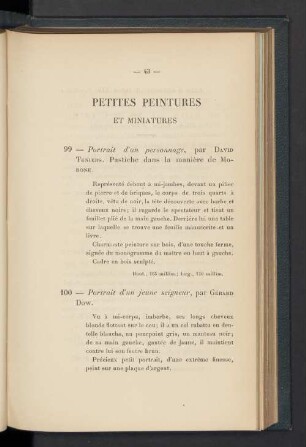 Petites Peintures et miniatures