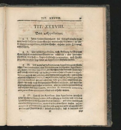 Tit. XXXVIII. Von Appellation.
