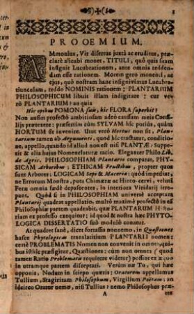 Plantarium Philosophicum. Hoc est: Problemata Quaedam Phytologica De Plantis : Ex historia plantarum selecta