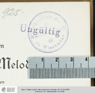 Stempel Bibliothek der israelit[ischen] Cultusgemeinde zu Wiesbaden