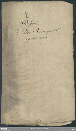 Masses. Excerpts. Arr - Mus.2361-D-2,2a : Coro (2), strings, bc - a