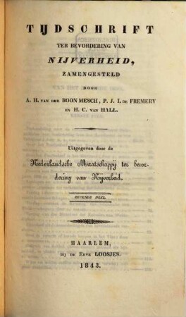 Tijdschrift ter bevordering van nijverheid. 7. 1843