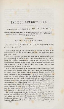 Algemeene vergadering van 19 Juni 1877