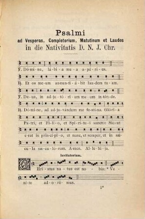 Psalmi officii in die nativitatis D. N. J. C. : mediationum et finalium initiis digestis ad majorem psallentium commoditatem concinnati