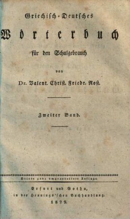 Griechisch-Deutsches Wörterbuch für den Schulgebrauch, 2. L - Ō
