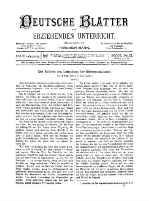 Die Reform des Lehrplans der Elementarklasse : (Schluss)