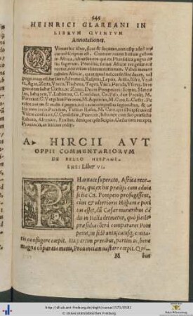 Heinrici Glareani In Librum Quintum Annotationes