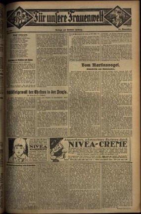 Zweite Ausgabe vom Freitag, den 14. November 1930.