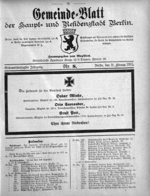 1915,8: Nr. 8, 21. Februar 1915