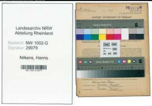 Entnazifizierung Hanns Nilkens, geb. 07.08.1900 (Filialleiter)