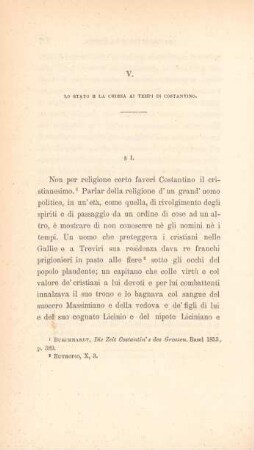 V. Lo stato e la chiesa ai tempi di Costantino