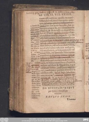De Singulis Rebus per fideicommissum relictis. Titulus XXIIII.