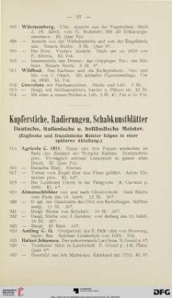 Kupferstiche, Radierungen und Schabkunstblätter (Nr. 915-1585)