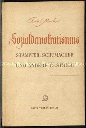 Schrift über die Politik der deutschen Parteien zur Zeit der Novemberrevolution und Weimarer Republik