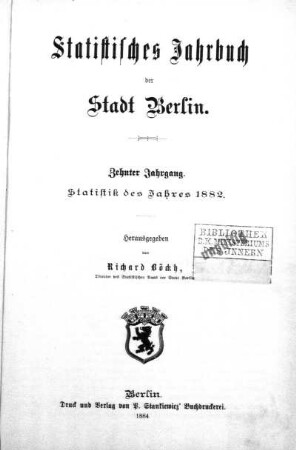 10.1882: Statistisches Jahrbuch der Stadt Berlin