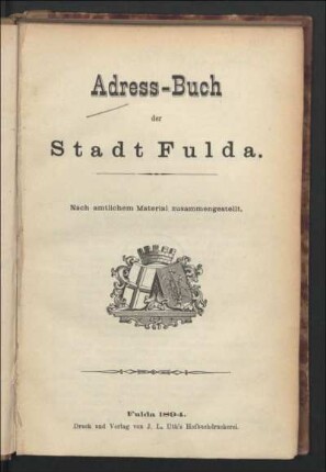 1894: Adreßbuch der Stadt Fulda