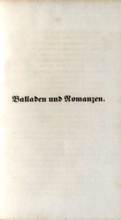Balladen und Romanzen.