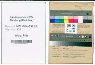 Entnazifizierung Fritz Wittig , geb. 12.08.1899 (Arbeiter)