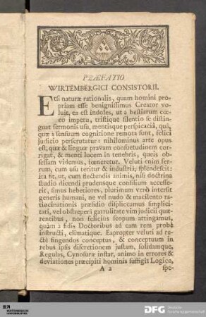 Præfatio Wirtembergici Consistorii.