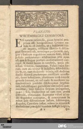 Præfatio Wirtembergici Consistorii.