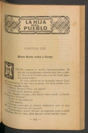 Capítulo LXX - Míster Brown vuelve a Europa