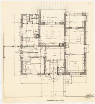 Einfamilienhaus mit Garten, Berlin (?): Grundriss Erdgeschoss 1:50