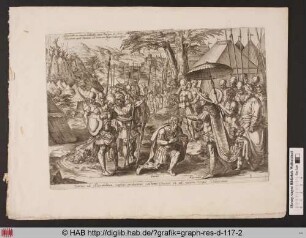 Darius ad Alexandrum captus producitur cathenis vinctus ed ad necem usque vulneratus.