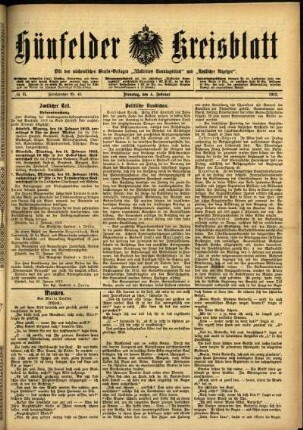 Ausgabe vom Dienstag, den 04. Februar 1913.