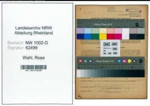 Entnazifizierung Rosa Wahl, geb. 28.03.1888 (Schneiderin)