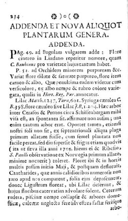 ADDENDA ET NOVA ALIQUOT PLANTARUM GENERA.