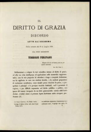 Il Diritto Di Grazia Discorso Letto All' Accademia