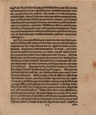 Subiectum philosophiae moralis speciale, seu operationis, affectus et actiones morales