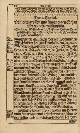 Cap. I. Von dem grossen und inwendigen Schatz eines erleuchteten Menschen