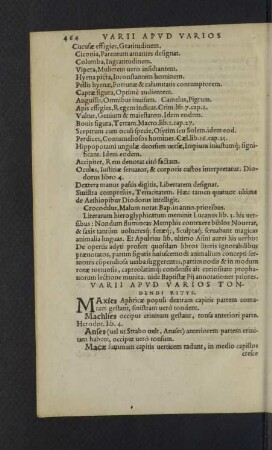 Varii apud varios tondendi ritus.
