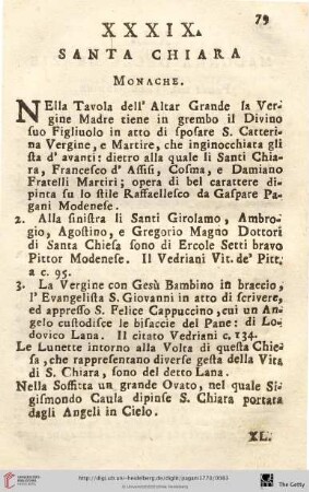 Num. XXXIX.: Santa Chiara
