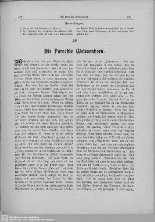 Die Parochie Weissenborn