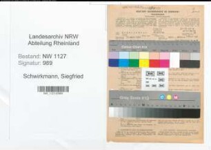 Entnazifizierung Siegfried Schwirkmann , geb. 15.03.1916 (Kunstmaler)