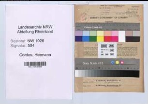 Entnazifizierung Hermann Cordes , geb. 15.04.1876 ()