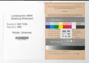 Entnazifizierung Johannes Rohde , geb. 28.03.1877 (Feldwebel)