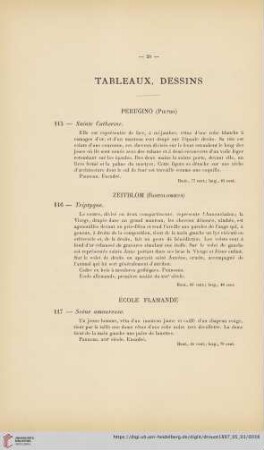 Tableaux, Dessins (Nr. 115 - 136)