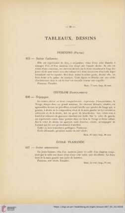 Tableaux, Dessins (Nr. 115 - 136)
