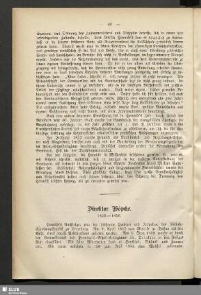Direktor Wöpcke : 1852-1856