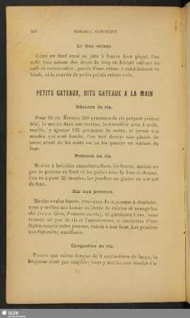 Petits gateaux, dits gateaux a la main