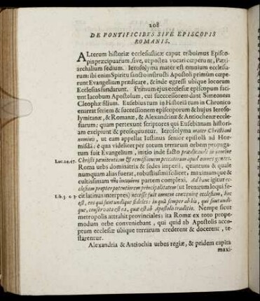 De Pontificibus Sive Episcopis Romanis