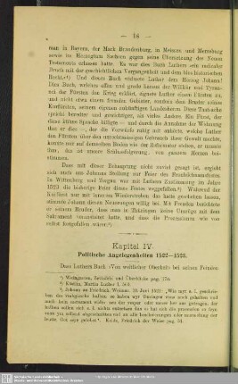 Kapitel IV. Politische Angelegenheiten 1522 - 1523