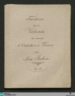 Fantaisie pour le violoncelle : avec accompagnement de grand orchestre ou piano sur des airs nationaux russes; oe. 21