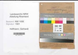 Entnazifizierung Gerhardt Hoffmann , geb. 21.01.1905 (Schlosser)