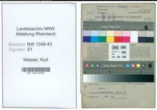 Entnazifizierung Kurt Wessel , geb. 19.01.1884 (Beamter)